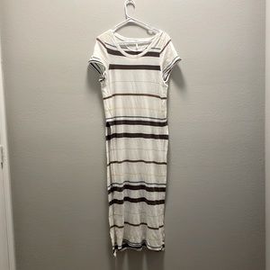 Free People Cream Striped Maxi Tunic Dress